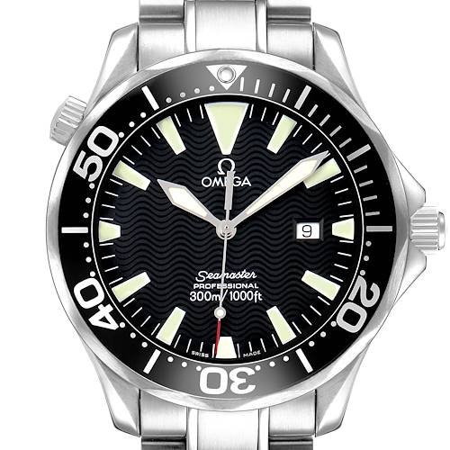 Photo of Omega Seamaster Black Wave Dial Steel Mens Watch 2264.50.00