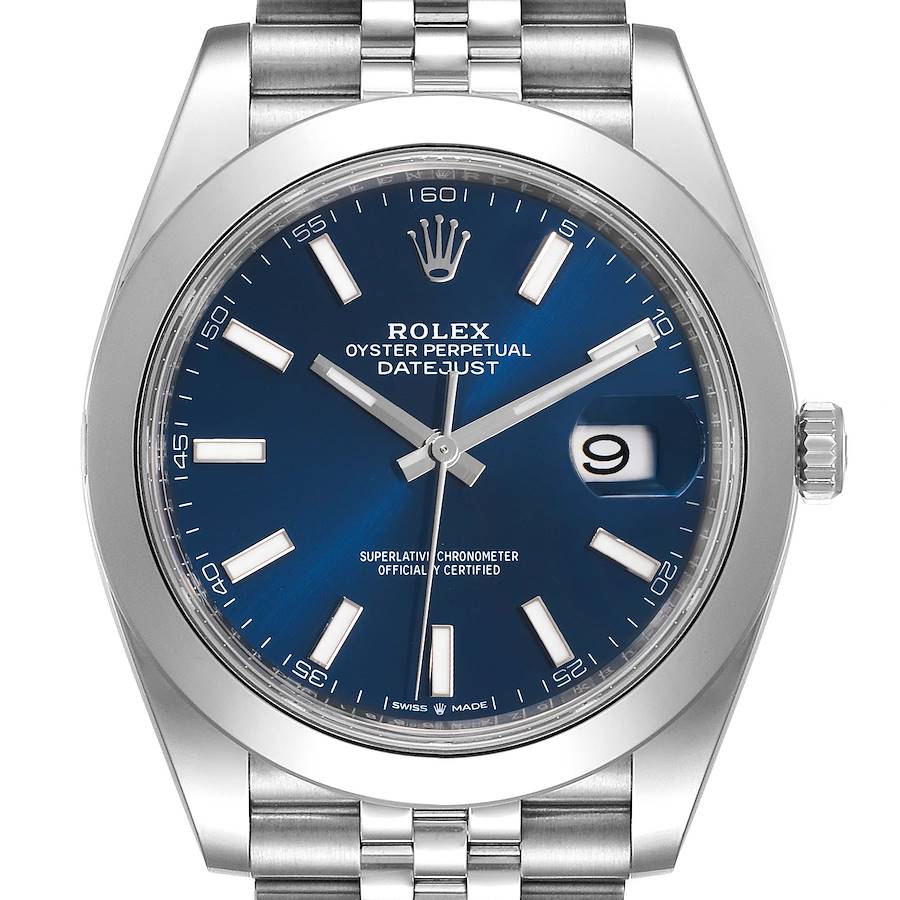 Rolex Datejust 41 Blue Dial Jubilee Bracelet Steel Watch 126300 Box Papers SwissWatchExpo