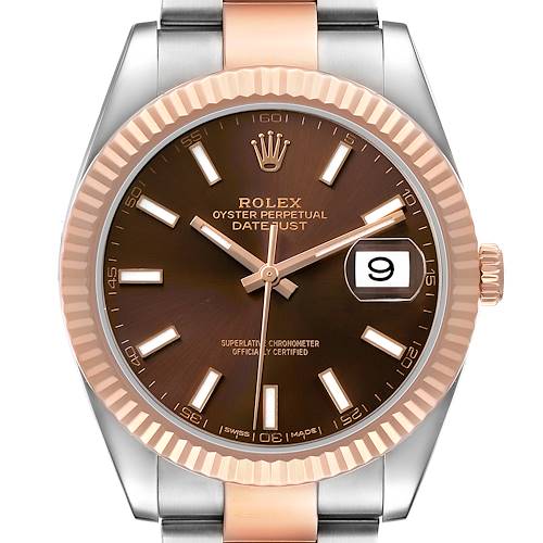 Photo of Rolex Datejust 41 Steel Rose Gold Chocolate Brown Dial Mens Watch 126331