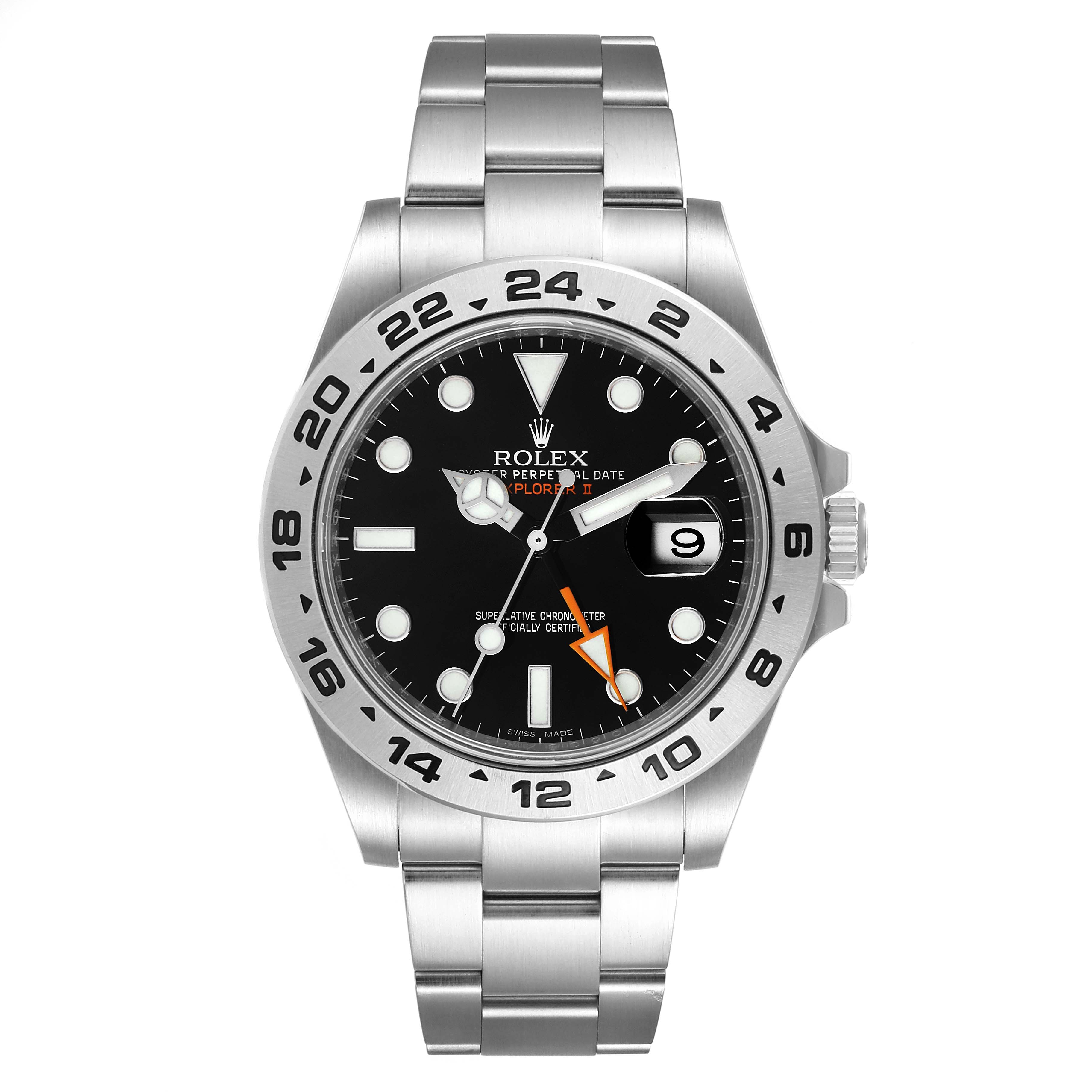 The image shows the front view of a Rolex Explorer 216570 Men
s Stainless Steel Black Dial 216570 Men
s Stainless Steel Black Dial watch, displaying the dial, bezel, bracelet, and crown.