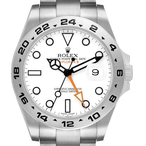 Photo of Rolex Explorer II 42 Steel Polar White Dial Mens Watch 216570 Box Card