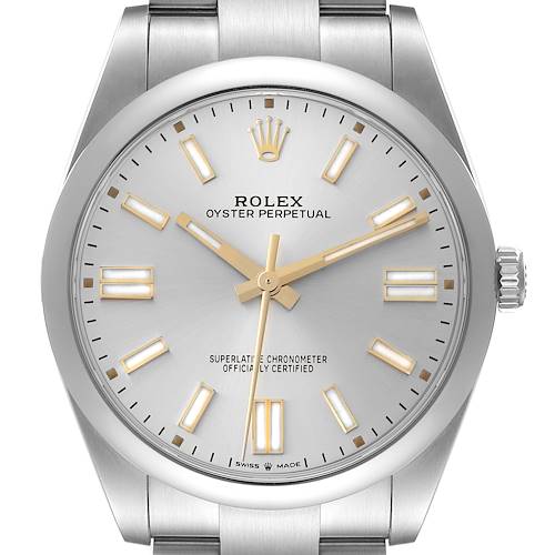 Photo of Rolex Oyster Perpetual 41 Silver Dial Steel Mens Watch 124300 Unworn