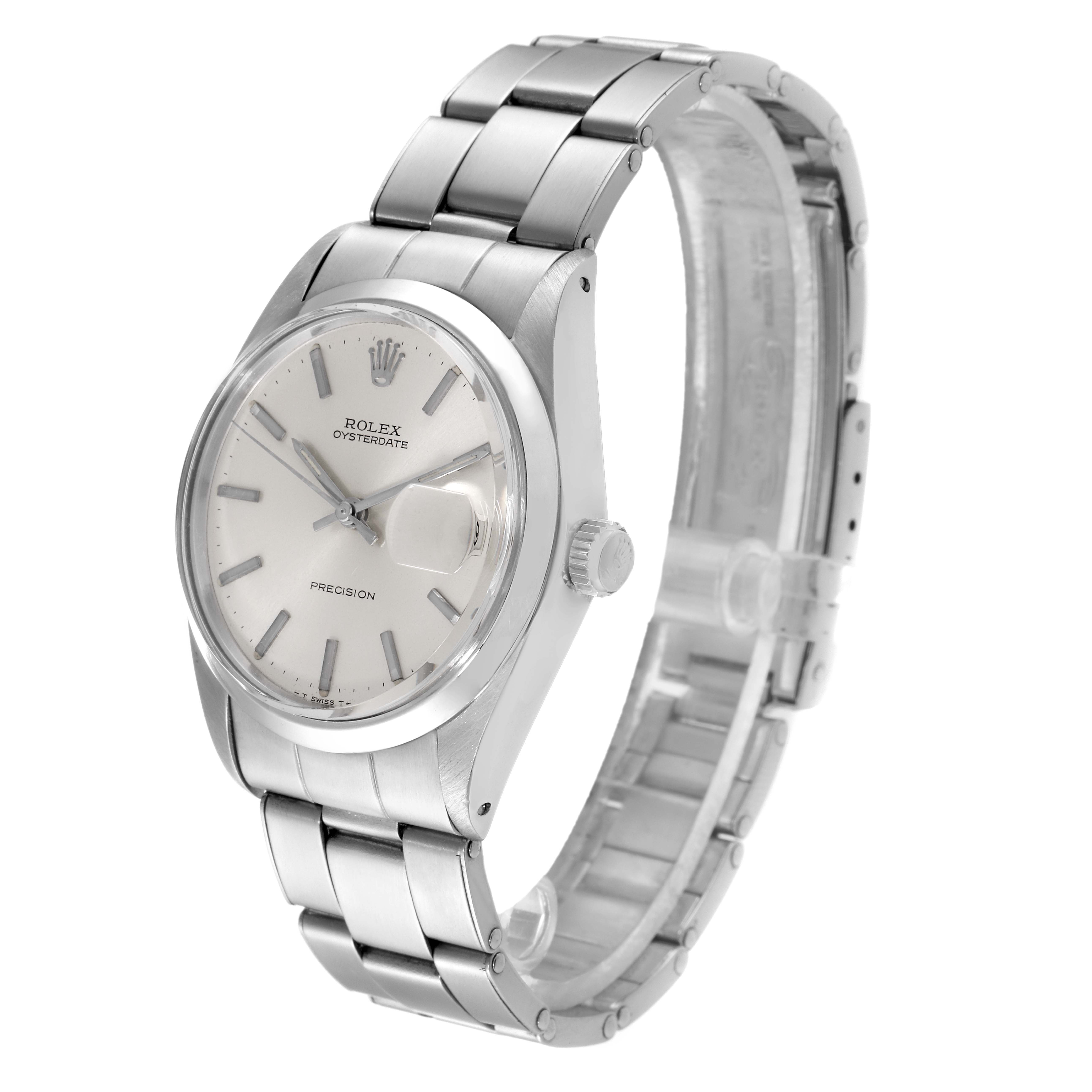 The Rolex Vintage Collection 6694 Men's Stainless Steel Silver Dial 6694 Men's Stainless Steel Silver Dial model is shown at a 3/4 angle, highlighting its face, bracelet, and crown.