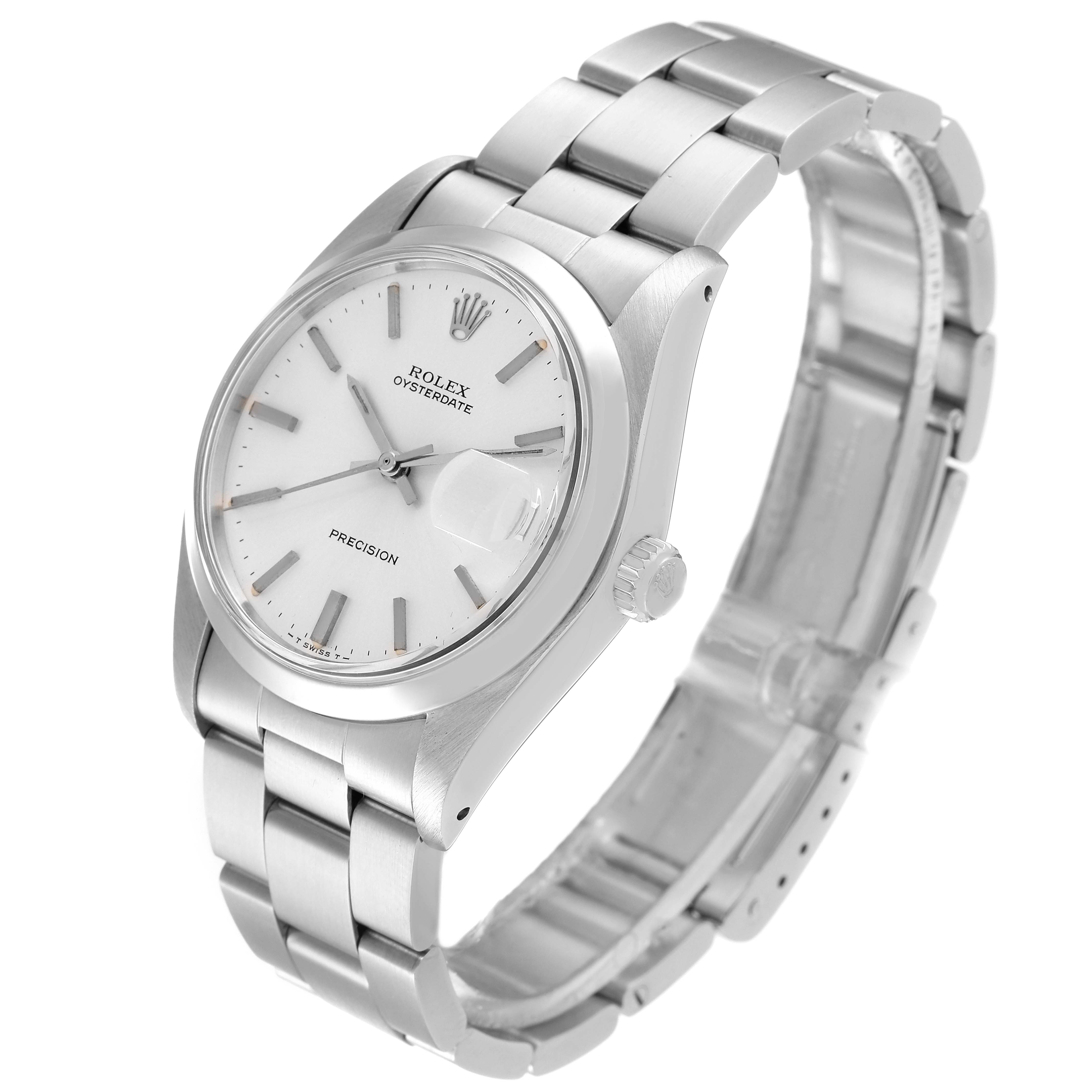 The image shows a Rolex Vintage Collection 6694 Men's Stainless Steel Silver Dial 6694 Men's Stainless Steel Silver Dial watch angled slightly from the right, highlighting the face, bezel, crown, and bracelet.