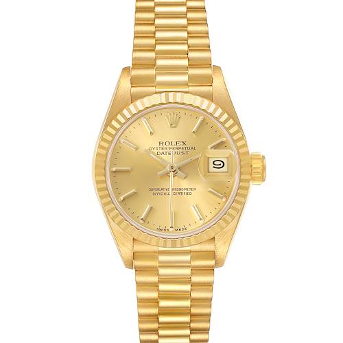 Photo of Rolex President Datejust 26 Champagne Dial Yellow Gold Ladies Watch 69178