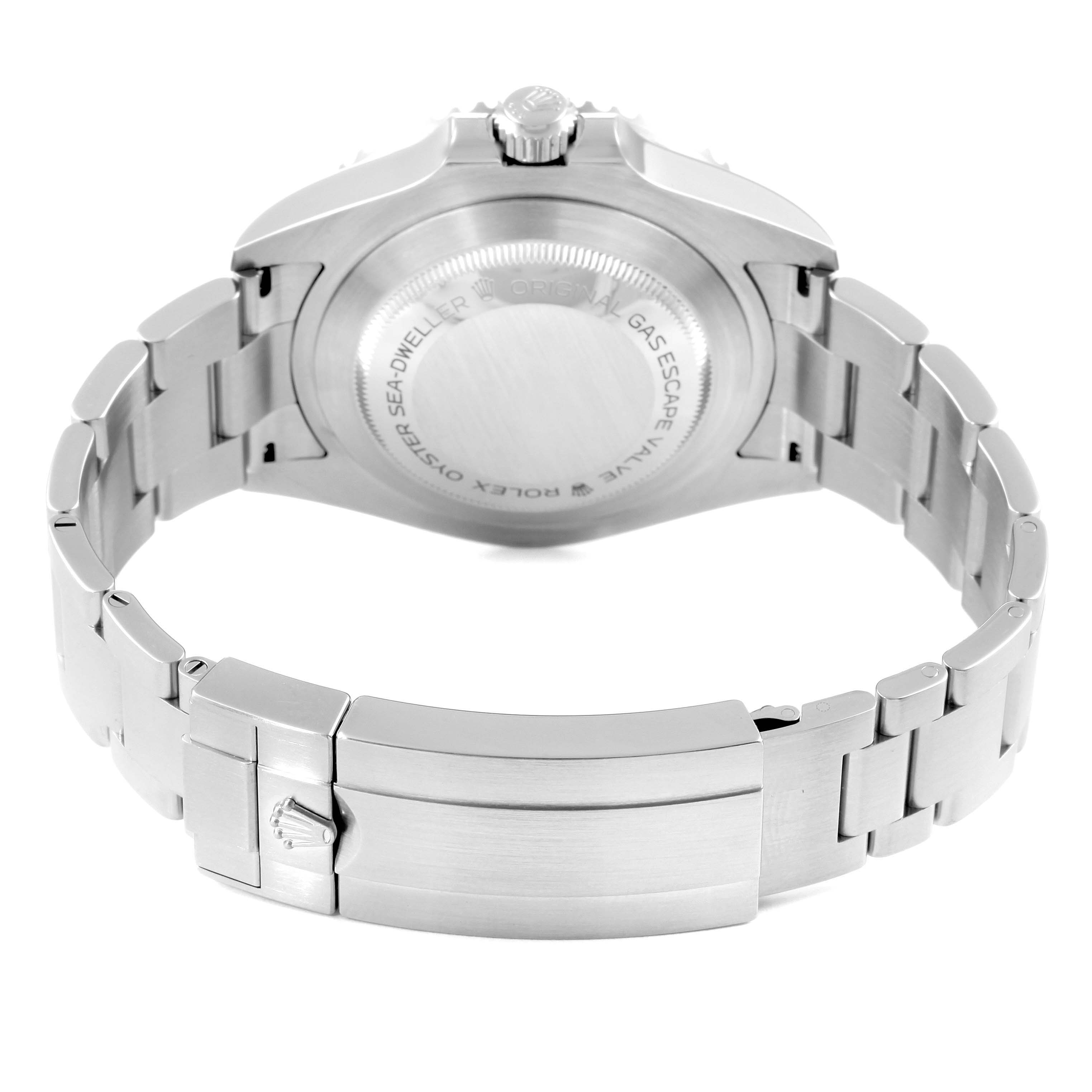 This image shows the back and the clasp of a Rolex Sea-Dweller 126600 Men
s Stainless Steel Black Dial 126600 Men
s Stainless Steel Black Dial watch.