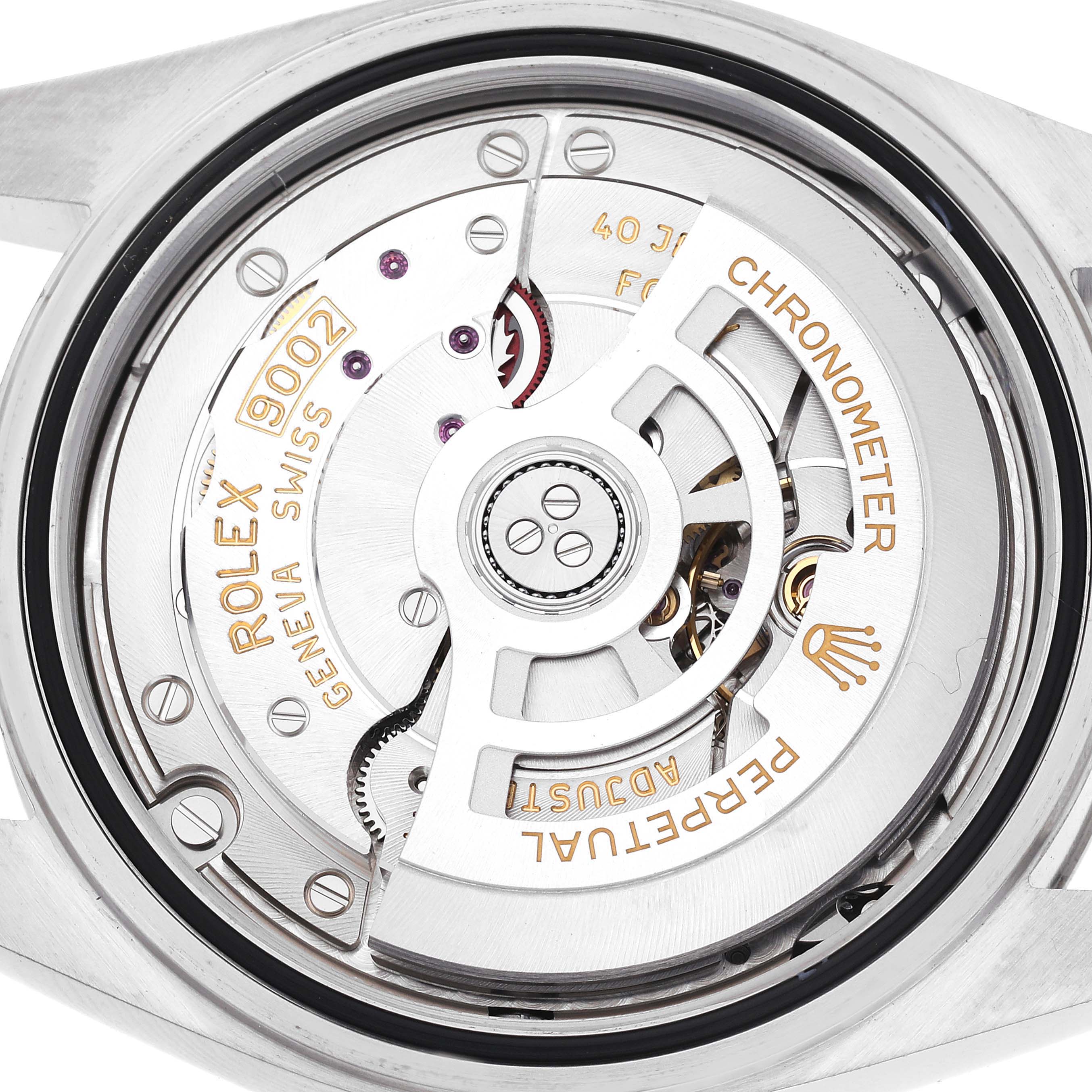 This image shows the back view of the Rolex Sky-Dweller 336934 Men's Stainless Steel White Dial 336934 Men's Stainless Steel White Dial, highlighting its movement and rotor details.
