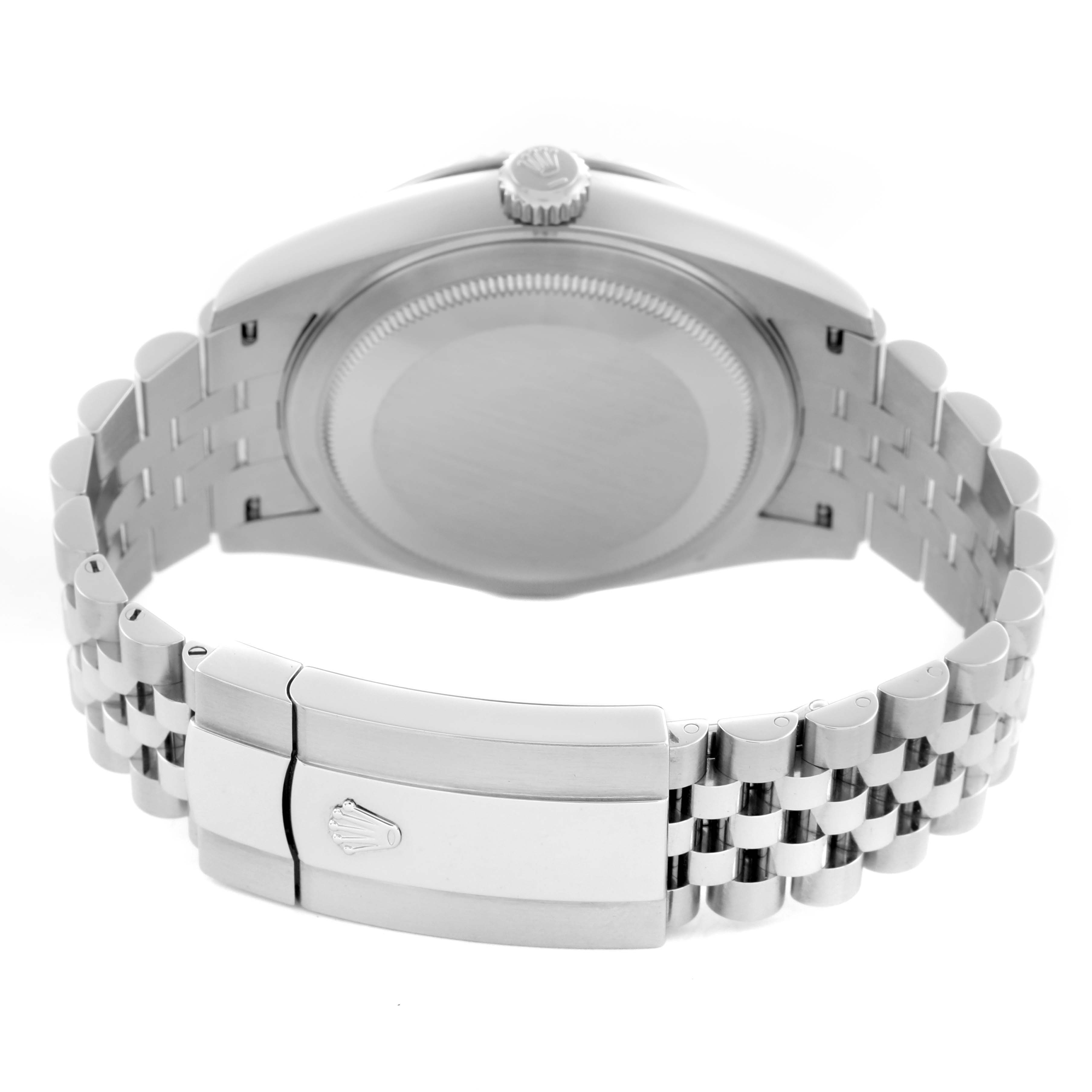 The image shows the case back and clasp of the Rolex Sky-Dweller 336934 Men's Stainless Steel White Dial 336934 Men's Stainless Steel White Dial, viewed from the rear angle.