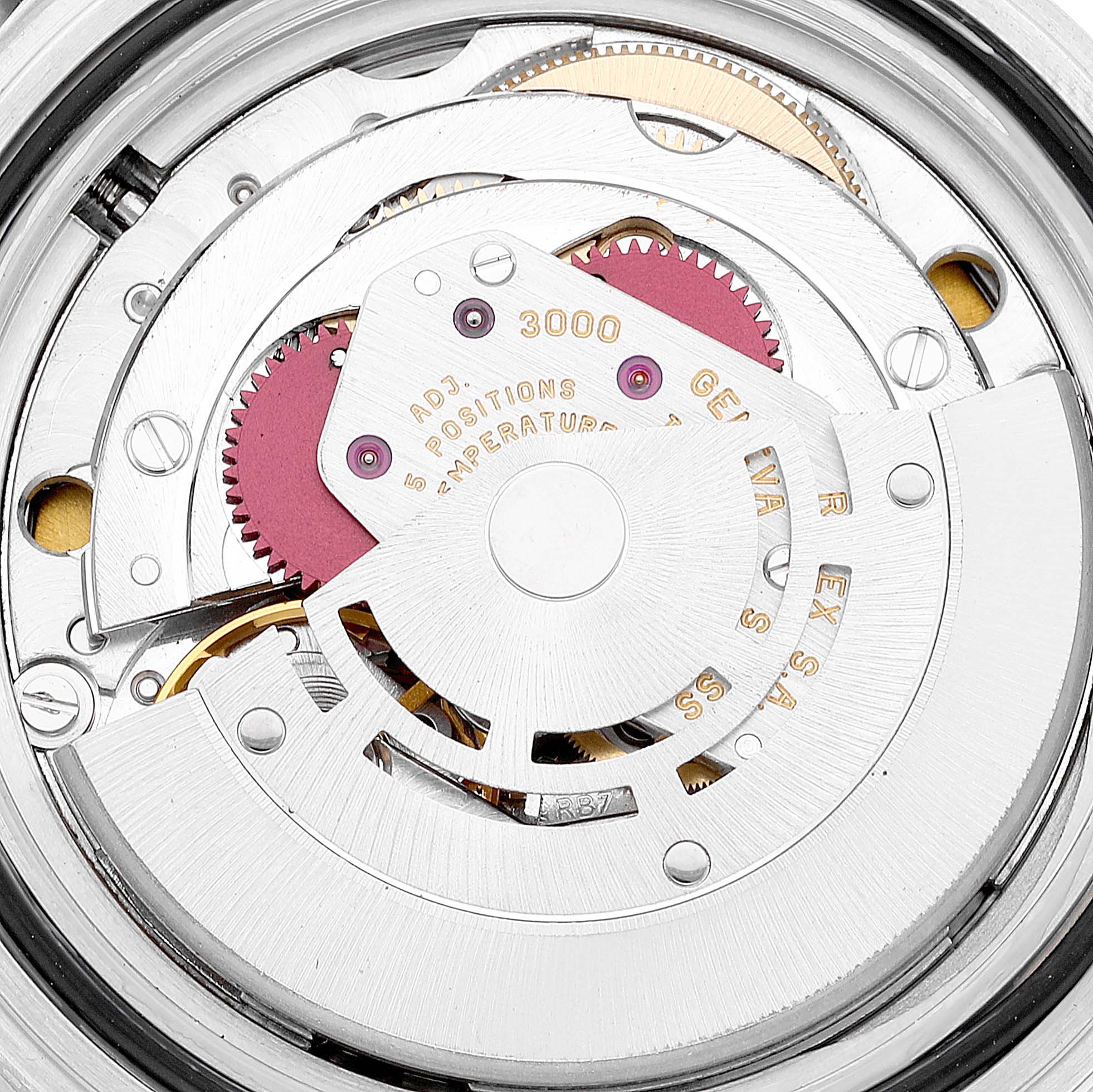 This image shows the detailed internal mechanism of a Rolex Submariner 14060 Men
s Stainless Steel Black Dial 14060 Men
s Stainless Steel Black Dial watch, highlighting its gears and movement components.