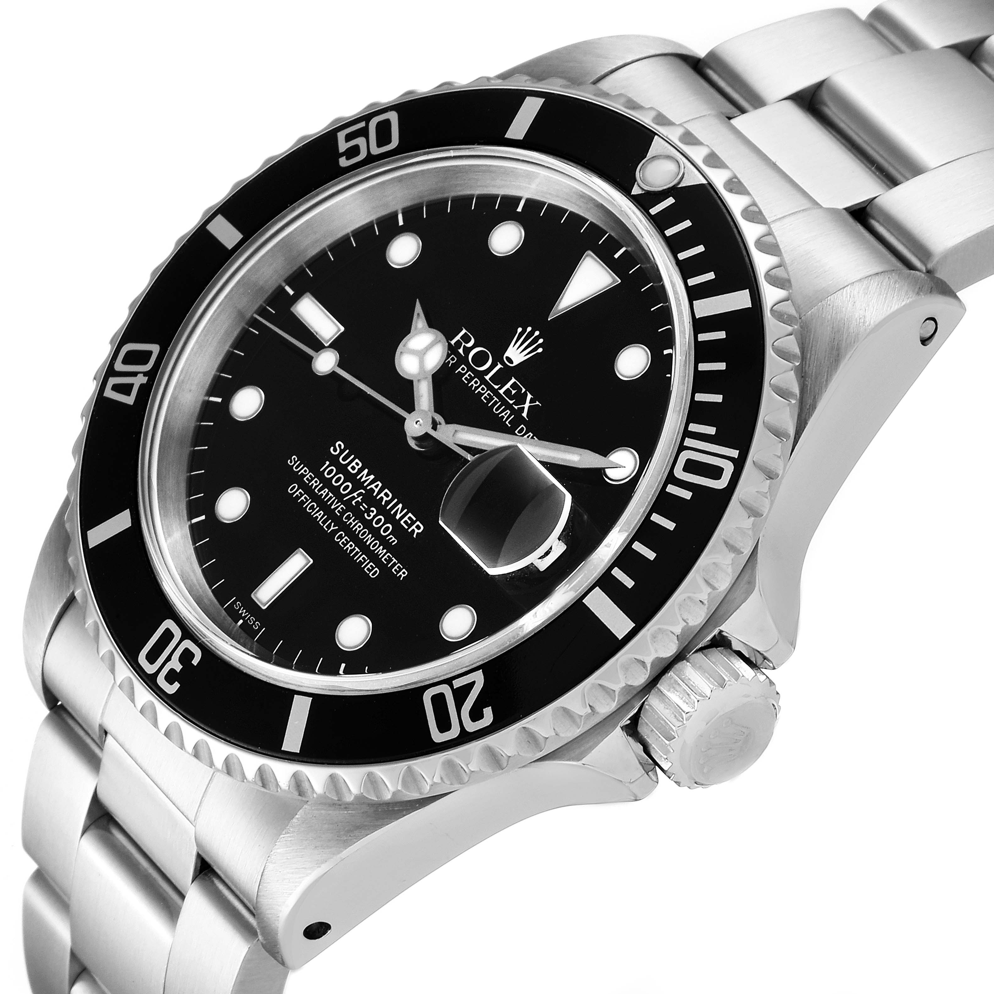 Rolex Submariner Black Dial Stainless Steel Mens Watch 16610
