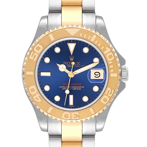 Photo of Rolex Yachtmaster 35 Midsize Blue Dial Steel Yellow Gold Mens Watch 68623