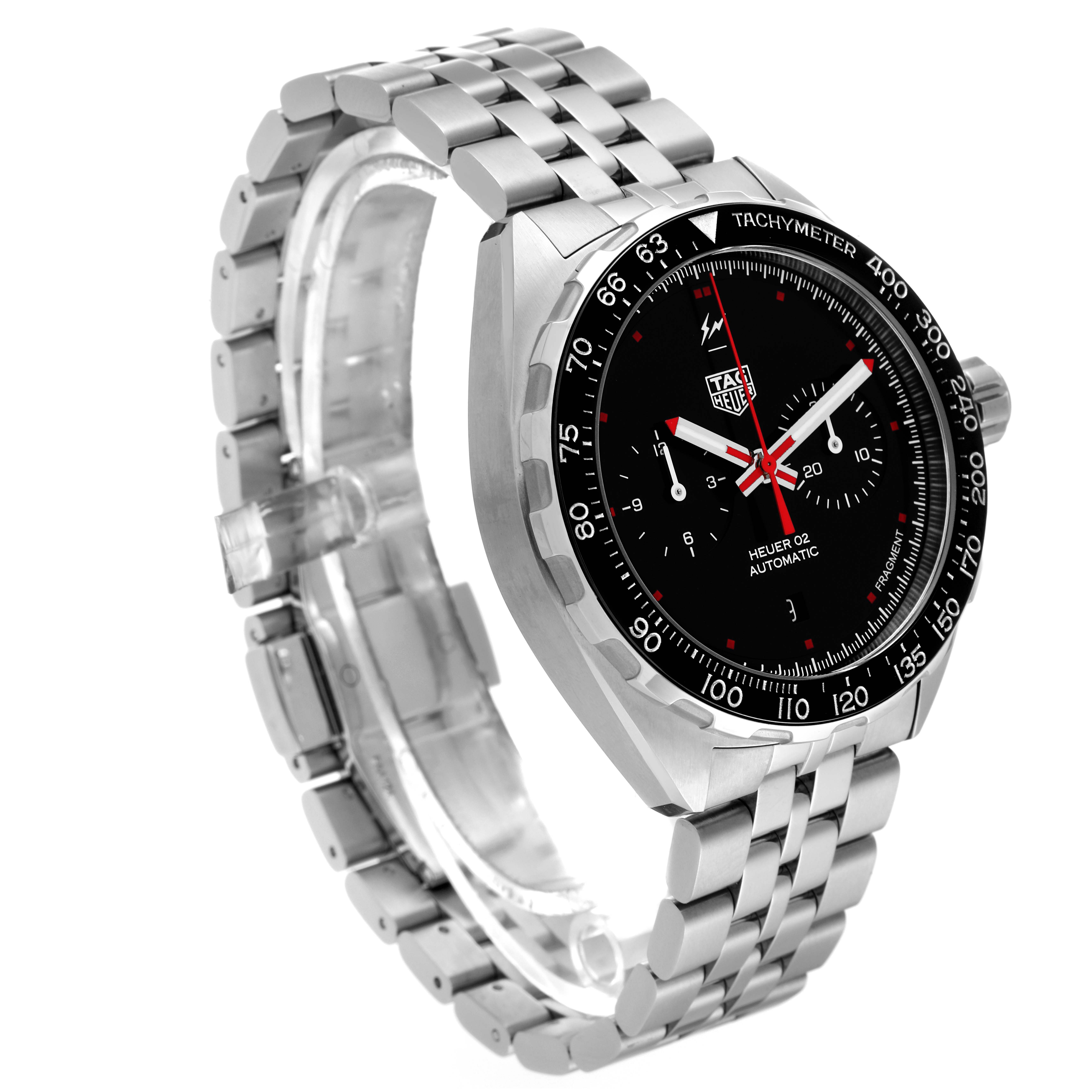 The image shows a Tag Heuer Formula 1 CAZ201A.BA0641 Men's Stainless Steel Black Dial CAZ201A.BA0641 Men's Stainless Steel Black Dial watch from a three-quarter angle, displaying its face, bracelet, and crown.