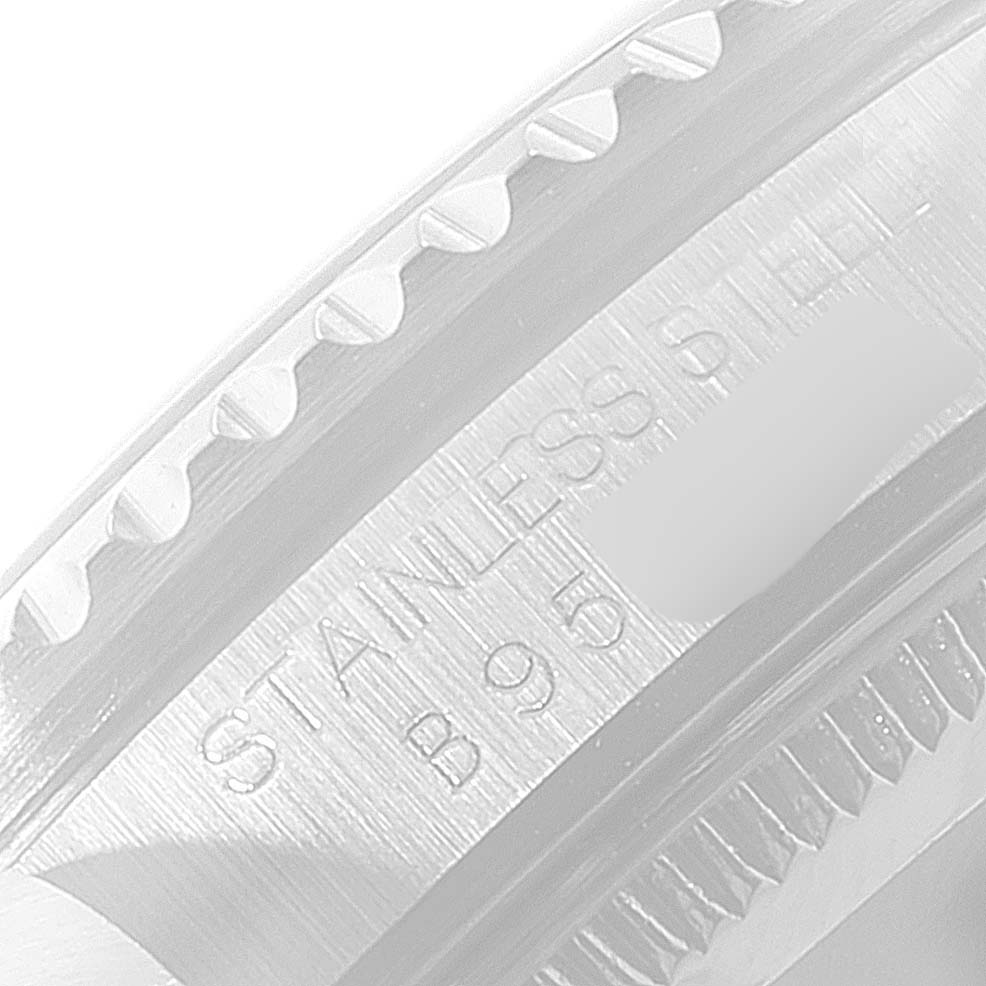 This image shows a close-up of the bezel and case side of the Tudor Prince watch, highlighting the stainless steel engraving.