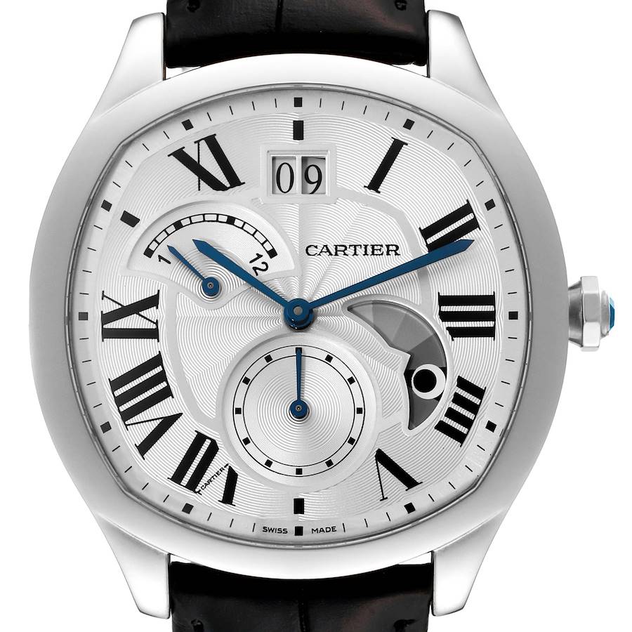 Cartier Drive Retrograde Large Day Night Steel Mens Watch WSNM0005 Card SwissWatchExpo