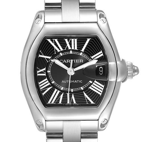 Photo of Cartier Roadster Large Black Dial Steel Mens Watch W62041V3
