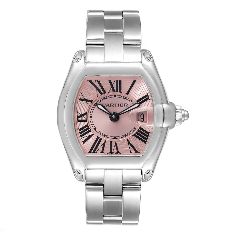 Cartier Roadster Pink Dial Steel Ladies 