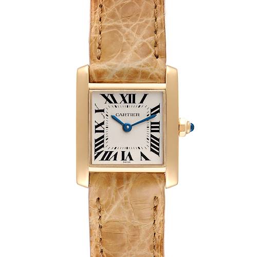 Photo of Cartier Tank Francaise Yellow Gold Brown Strap Ladies Watch W5000256