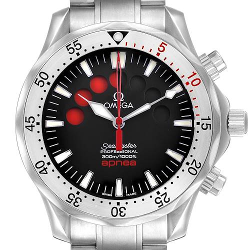 Photo of Omega Seamaster Apnea Jacques Mayol Steel Mens Watch 2595.50.00 Box Card