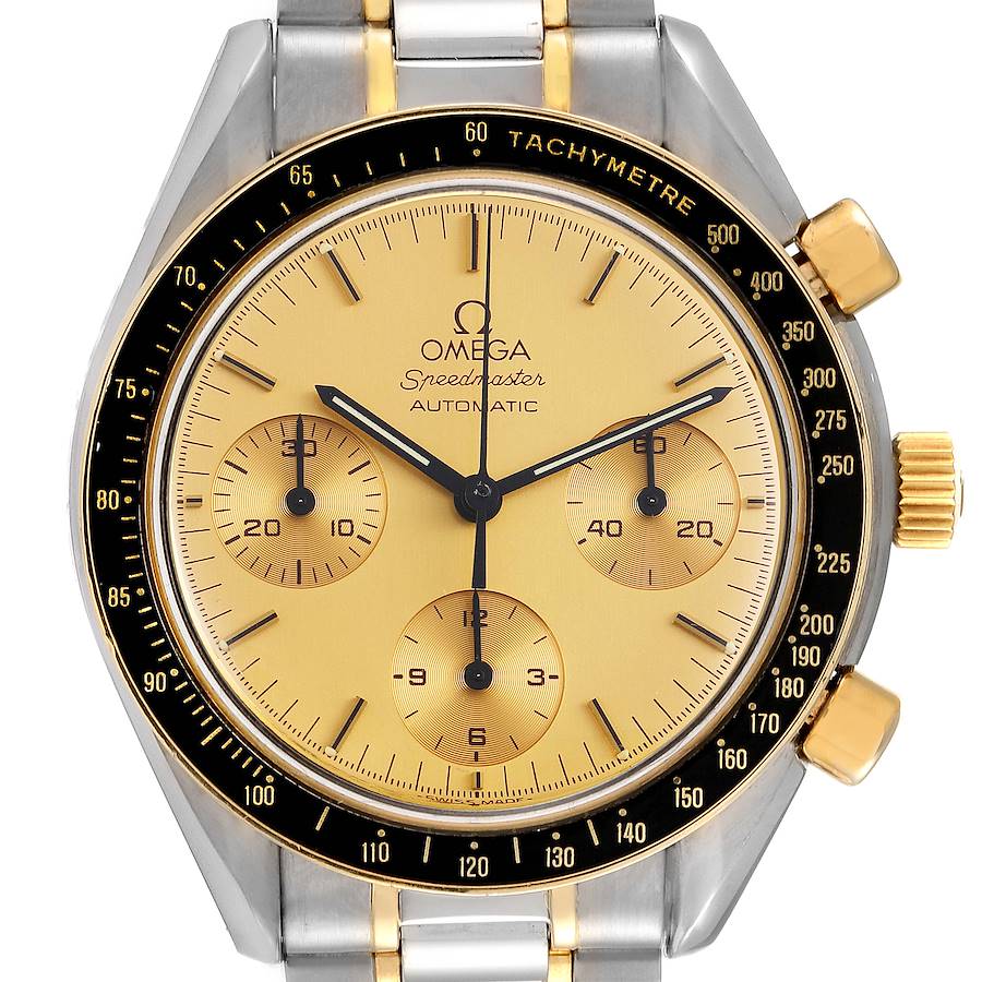 Omega Speedmaster Steel Yellow Gold Automatic Mens Watch 3310.10.00 Card SwissWatchExpo