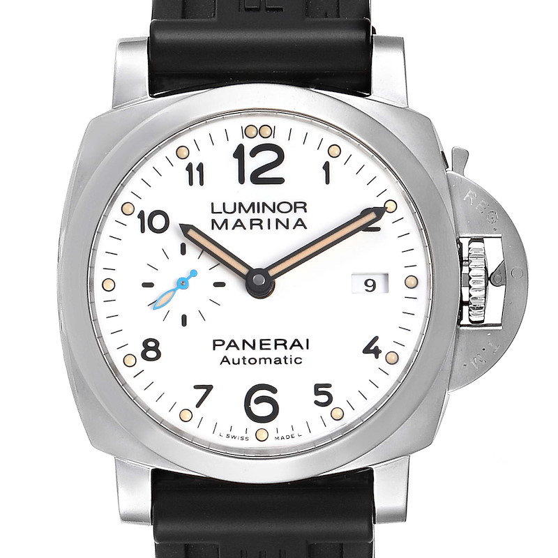 Panerai Luminor Marina 1950 White Dial Automatic Watch PAM01499 Box Papers SwissWatchExpo