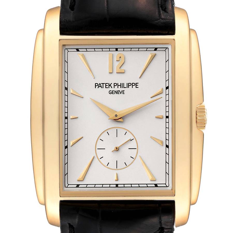 Patek Philippe Gondolo Small Seconds Yellow Gold Silver Dial Mens Watch 5124 SwissWatchExpo