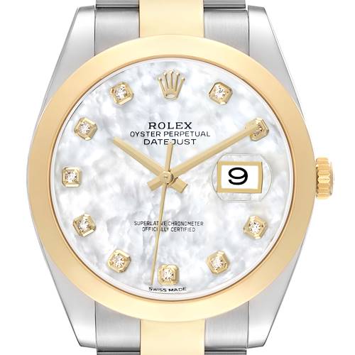 Photo of Rolex Datejust 41 Steel Yellow Gold MOP Diamond Dial Mens Watch 126303