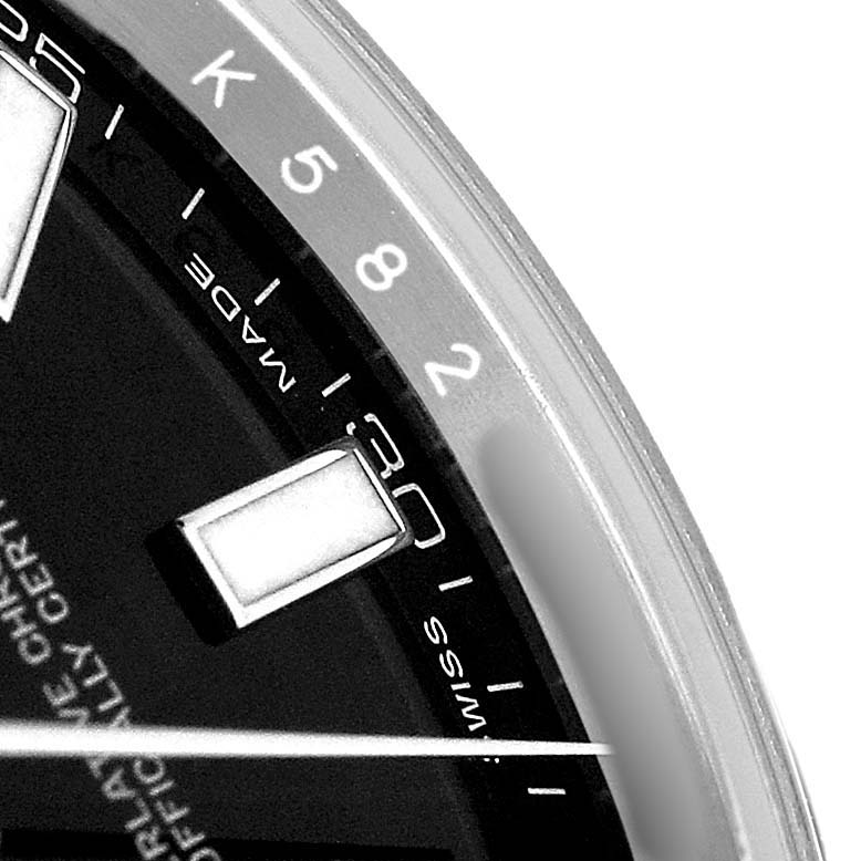 The image shows a close-up of the Rolex Datejust 41 116300 Men's Stainless Steel Black Dial dial, highlighting the hour marker at the 3 o'clock position.
