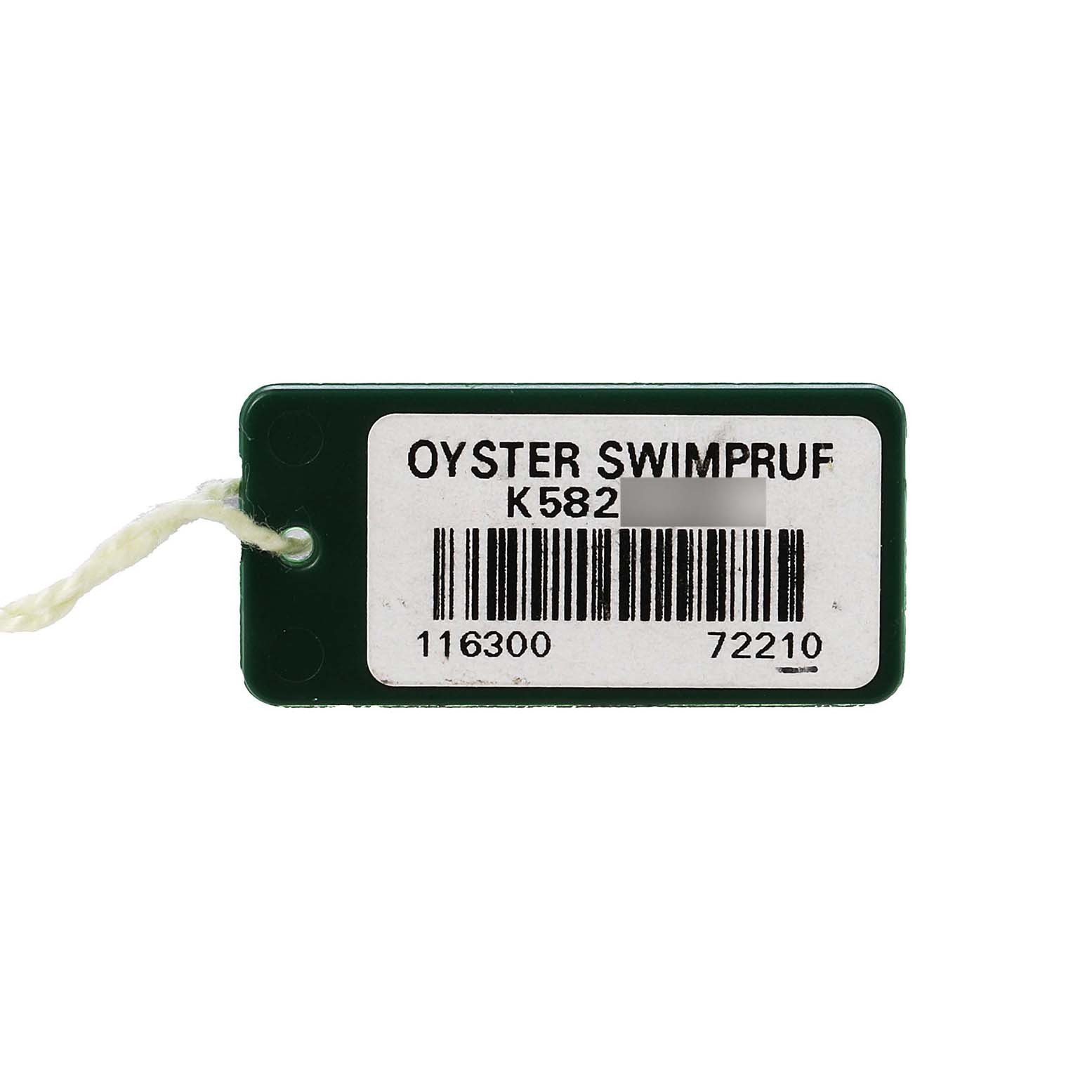 The image shows a green Rolex Oyster Swimpruf tag, associated with the Datejust 41 model.