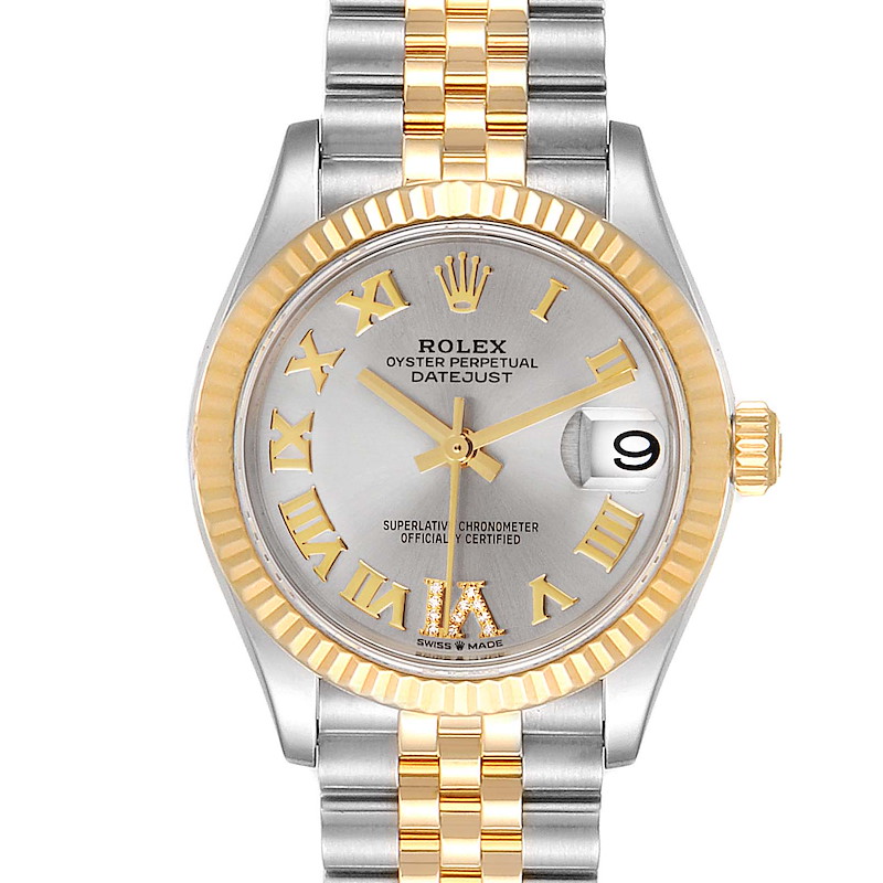 Rolex Datejust Midsize Steel Yellow Gold Diamond Ladies Watch 278273 Box Card SwissWatchExpo
