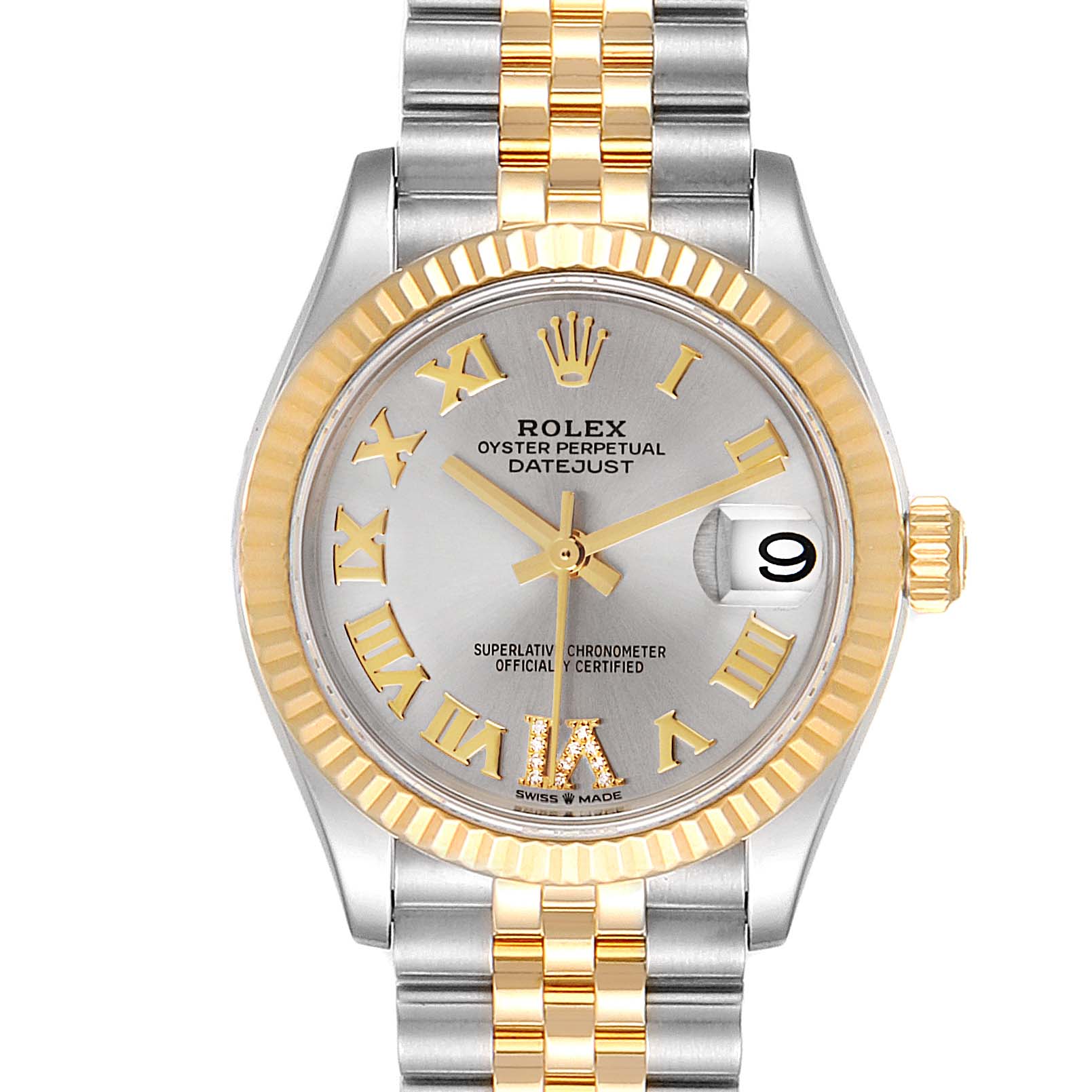 Rolex Datejust Midsize Steel Yellow Gold Diamond Ladies Watch 278273 ...
