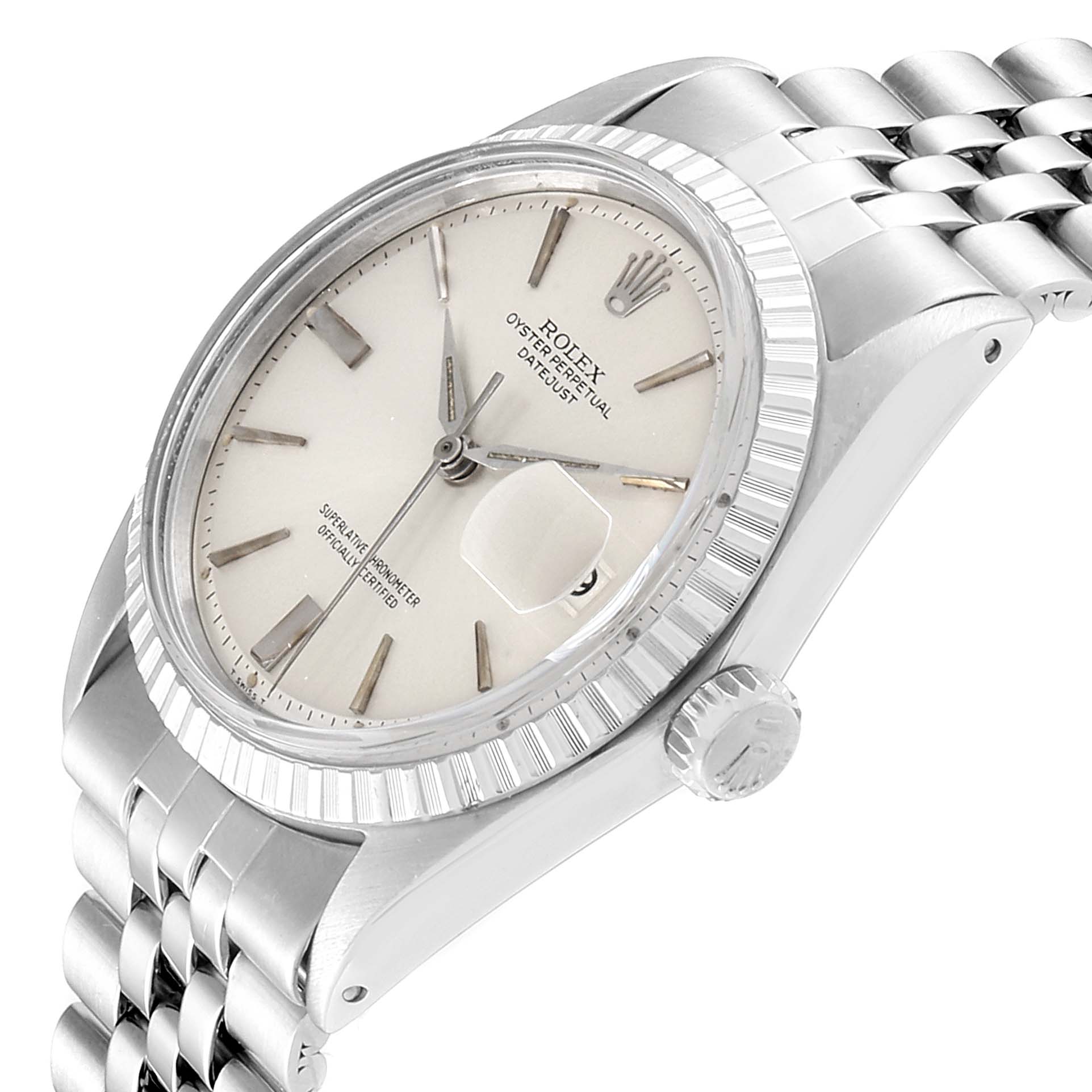 The image shows a Vintage Collection Rolex watch at a three-quarter angle featuring the face, bezel, crown, and part of the bracelet.