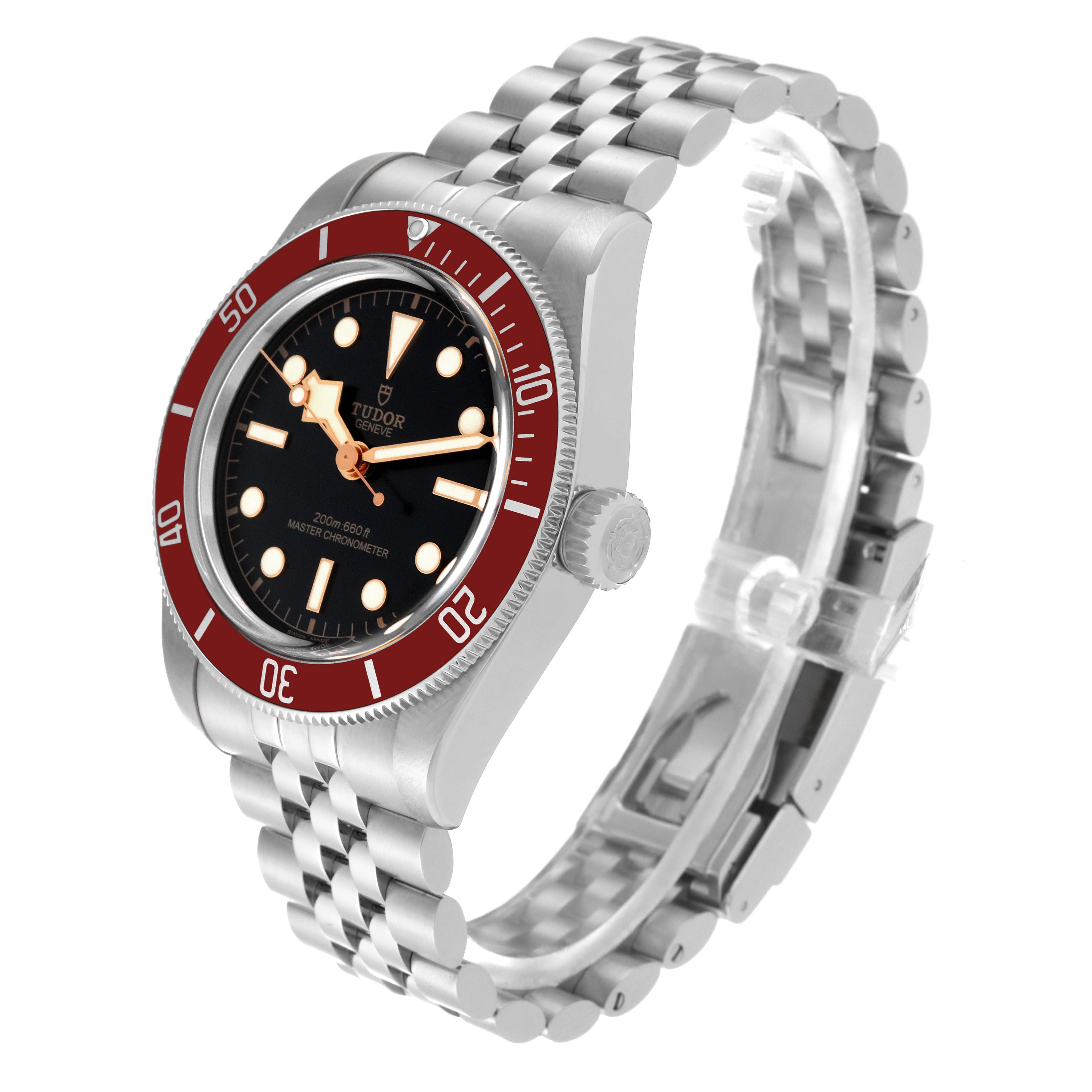 The image shows a Tudor Heritage Black Bay 7941A1A0RU Men
s Stainless Steel Black Dial 7941A1A0RU Men
s Stainless Steel Black Dial watch at a three-quarter angle, highlighting the bezel, dial, and bracelet.