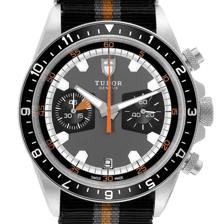 Tudor Heritage Chrono Grey Dial Steel Mens Watch 70330N Box Card SwissWatchExpo