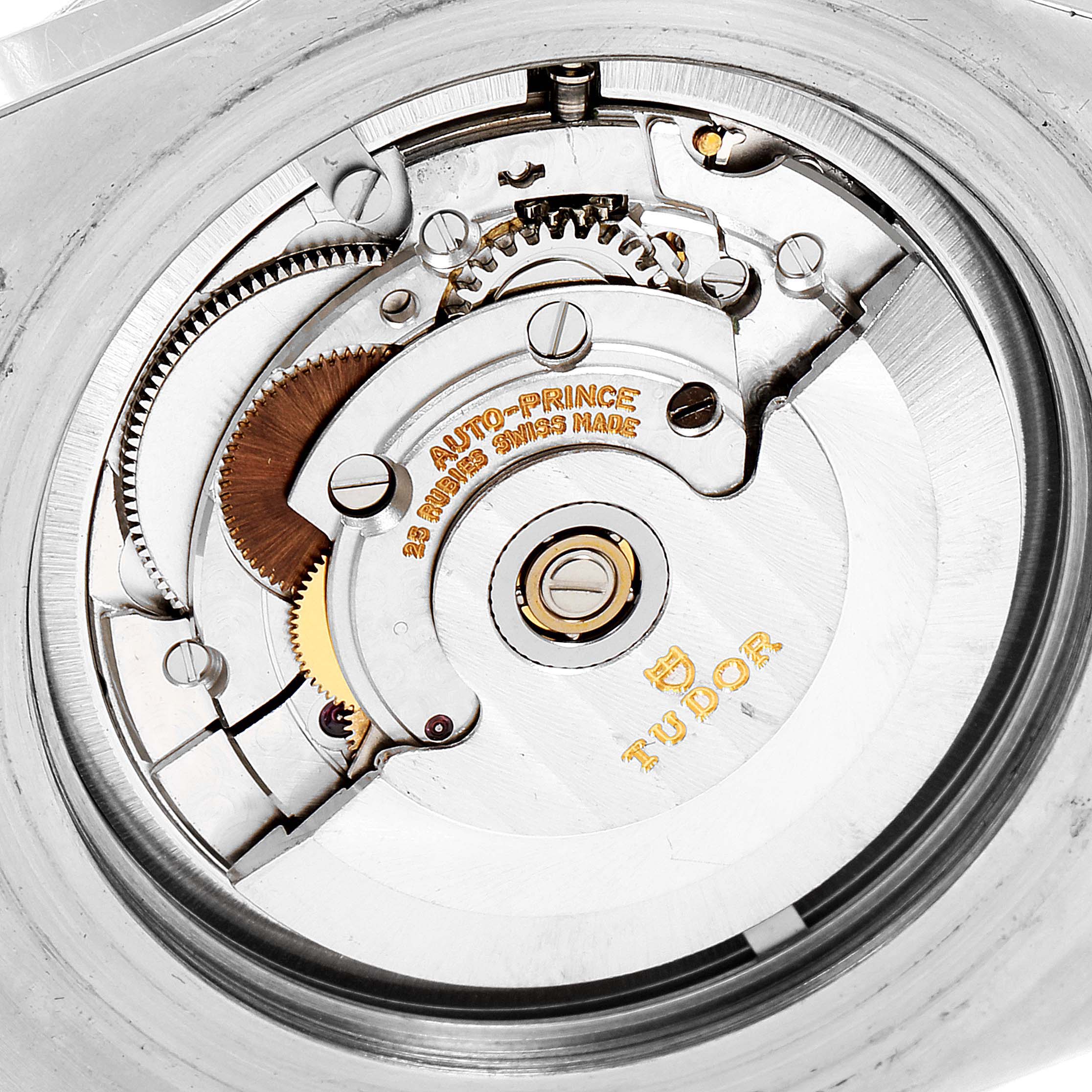 This image shows the movement mechanism of a Tudor Submariner 79090 Men's Stainless Steel Black Dial 79090 Men's Stainless Steel Black Dial watch from a rear view angle.