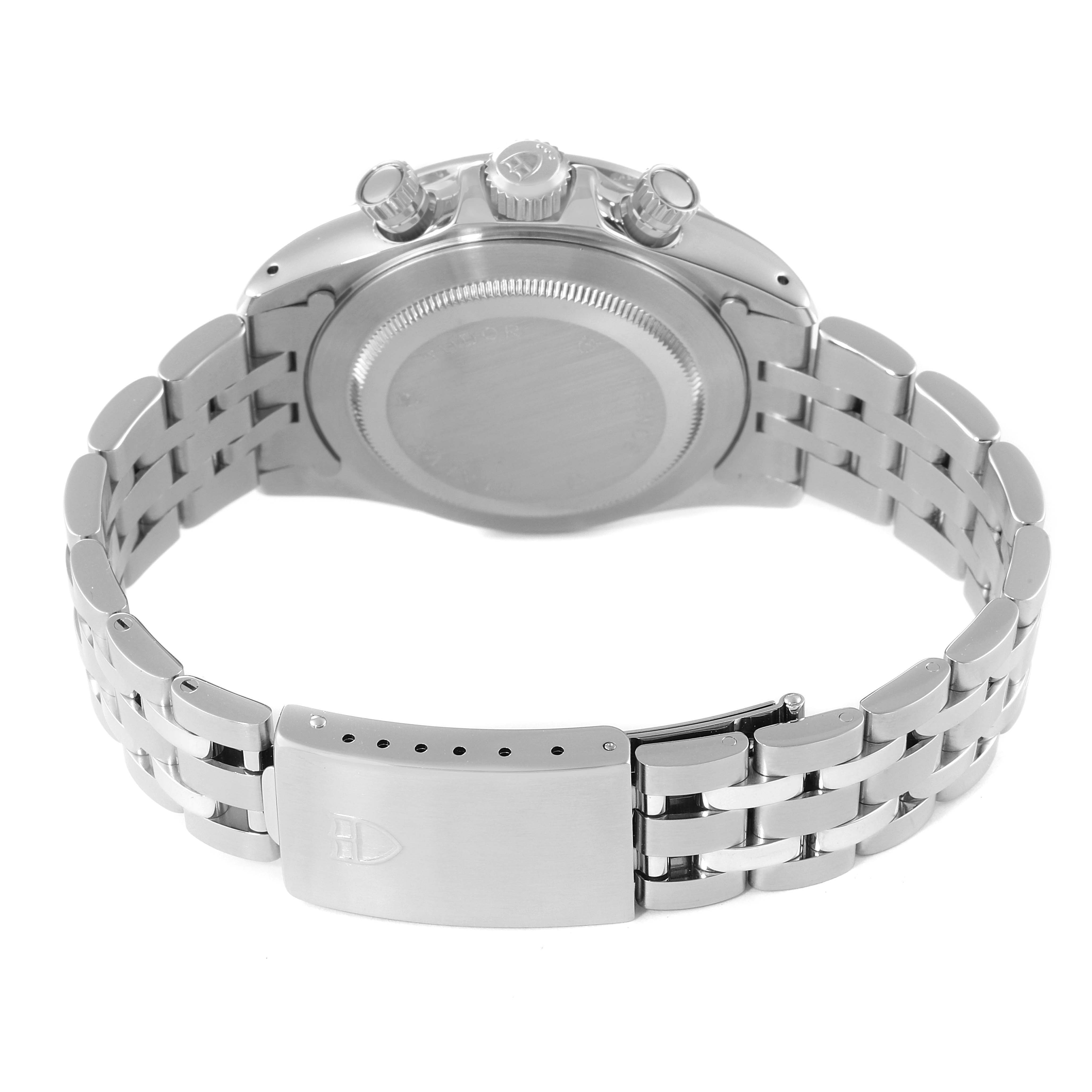 The image shows the back view of the Tudor Prince model watch, highlighting the case back, bracelet, and clasp.