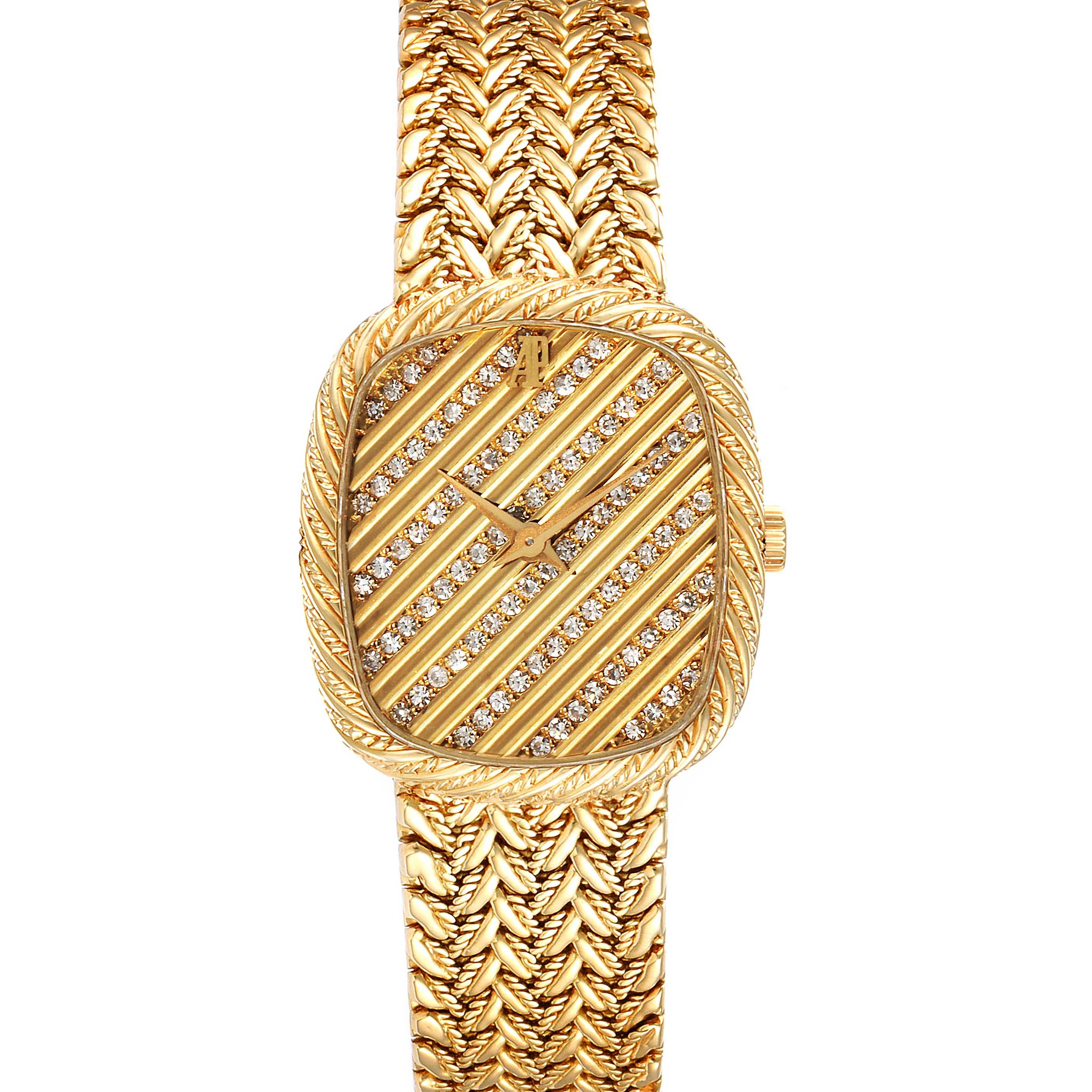 Audemars Piguet 18k Yellow Gold Diamond Dial Cocktail Ladies Watch