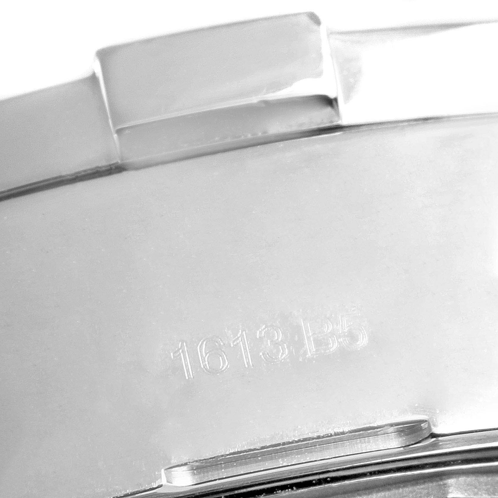 The image shows a close-up of the Breitling Avenger A13371 Men's Stainless Steel Black Dial A13371 Men's Stainless Steel Black Dial watch clasp and part of the bracelet with model number engraving visible.