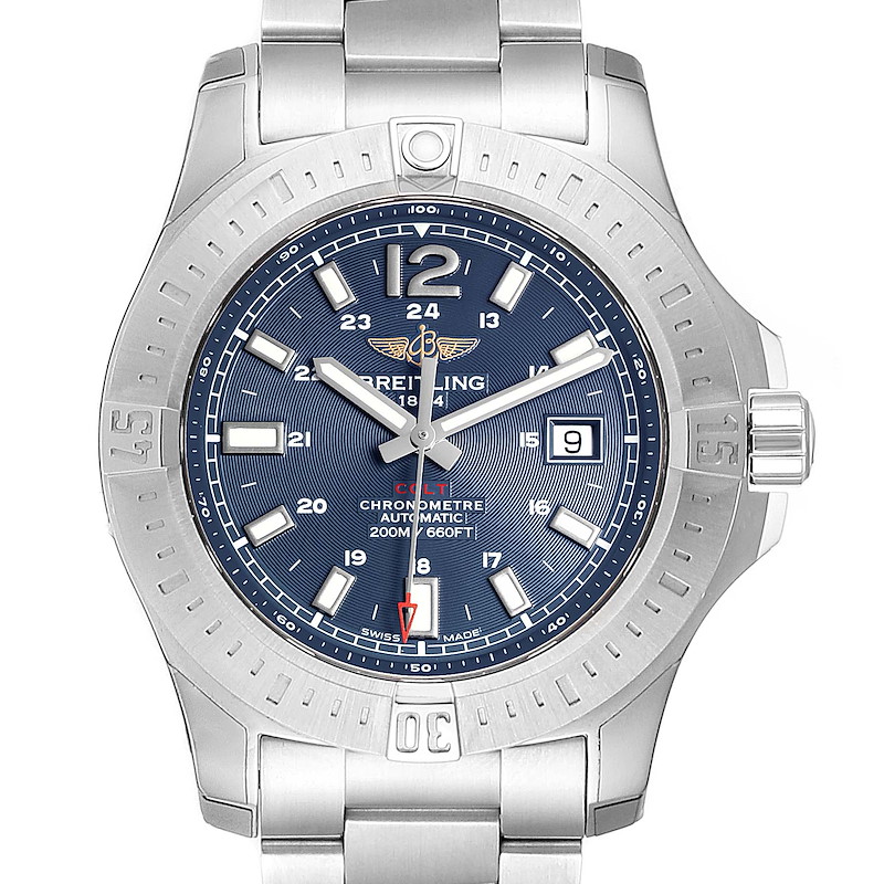 Breitling Colt Blue Dial Automatic Steel Mens Watch A17388 Unworrn SwissWatchExpo