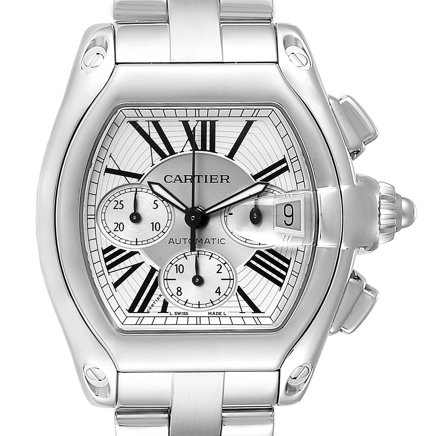 cartier men's w62019x6 roadster automatic chronograph watch