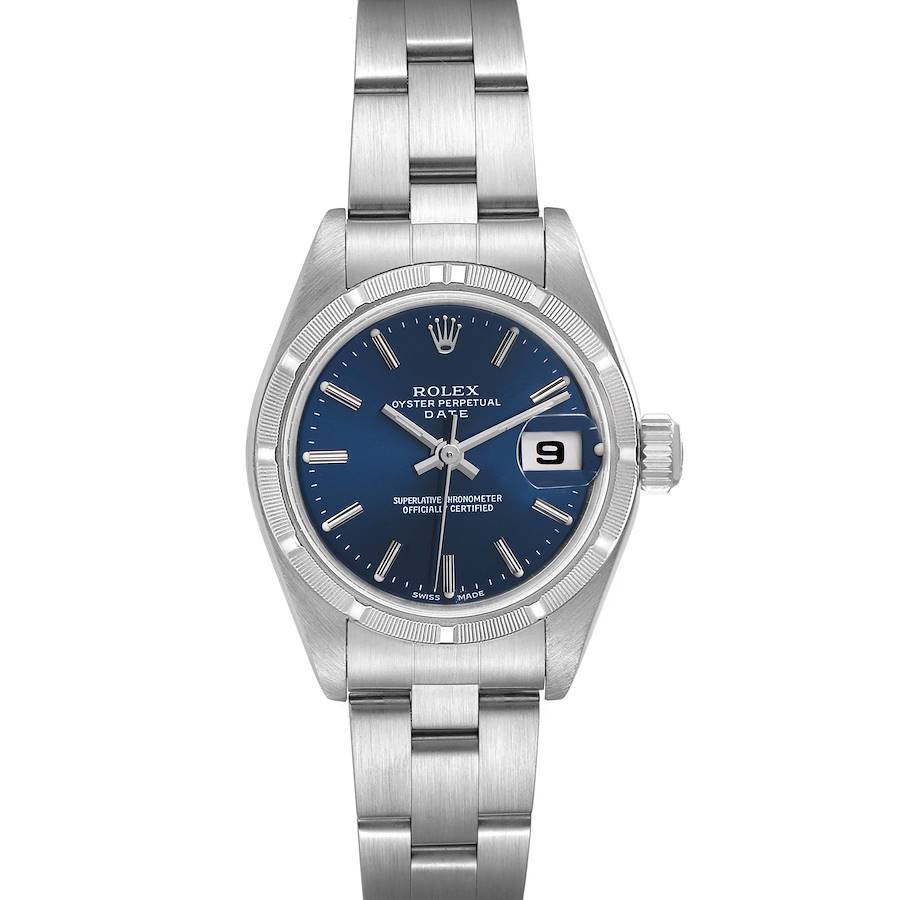 Rolex Date 26 Blue Dial Stainless Steel Ladies Watch 79190 SwissWatchExpo