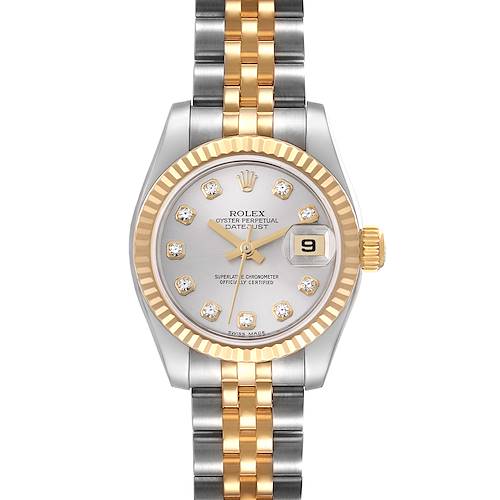 Photo of Rolex Datejust 26 Steel Yellow Gold Diamond Dial Ladies Watch 179173 Box Card