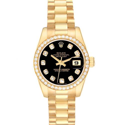 Photo of Rolex Datejust President Yellow Gold Diamond Ladies Watch 179138 Box Card