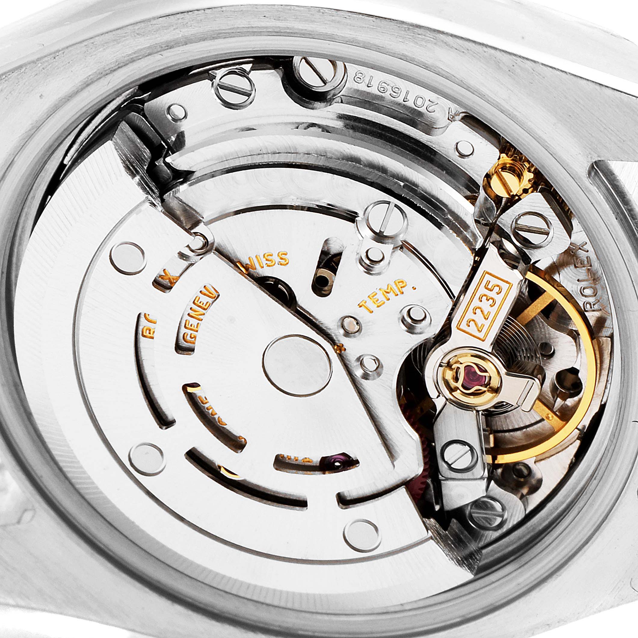 This image shows an open back view of the movement inside a Rolex Datejust 179174 Women's Stainless Steel Black Dial 179174 Women's Stainless Steel Black Dial watch, highlighting its intricate mechanism.