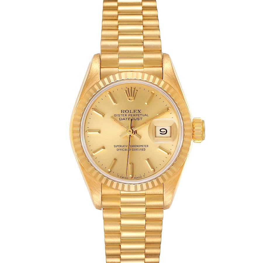 Rolex President Datejust Yellow Gold Ladies Watch 69178 Papers SwissWatchExpo