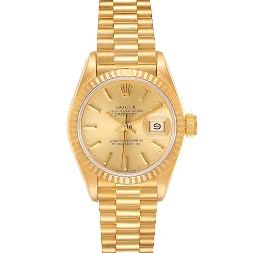 Photo of Rolex President Datejust Yellow Gold Ladies Watch 69178 Papers
