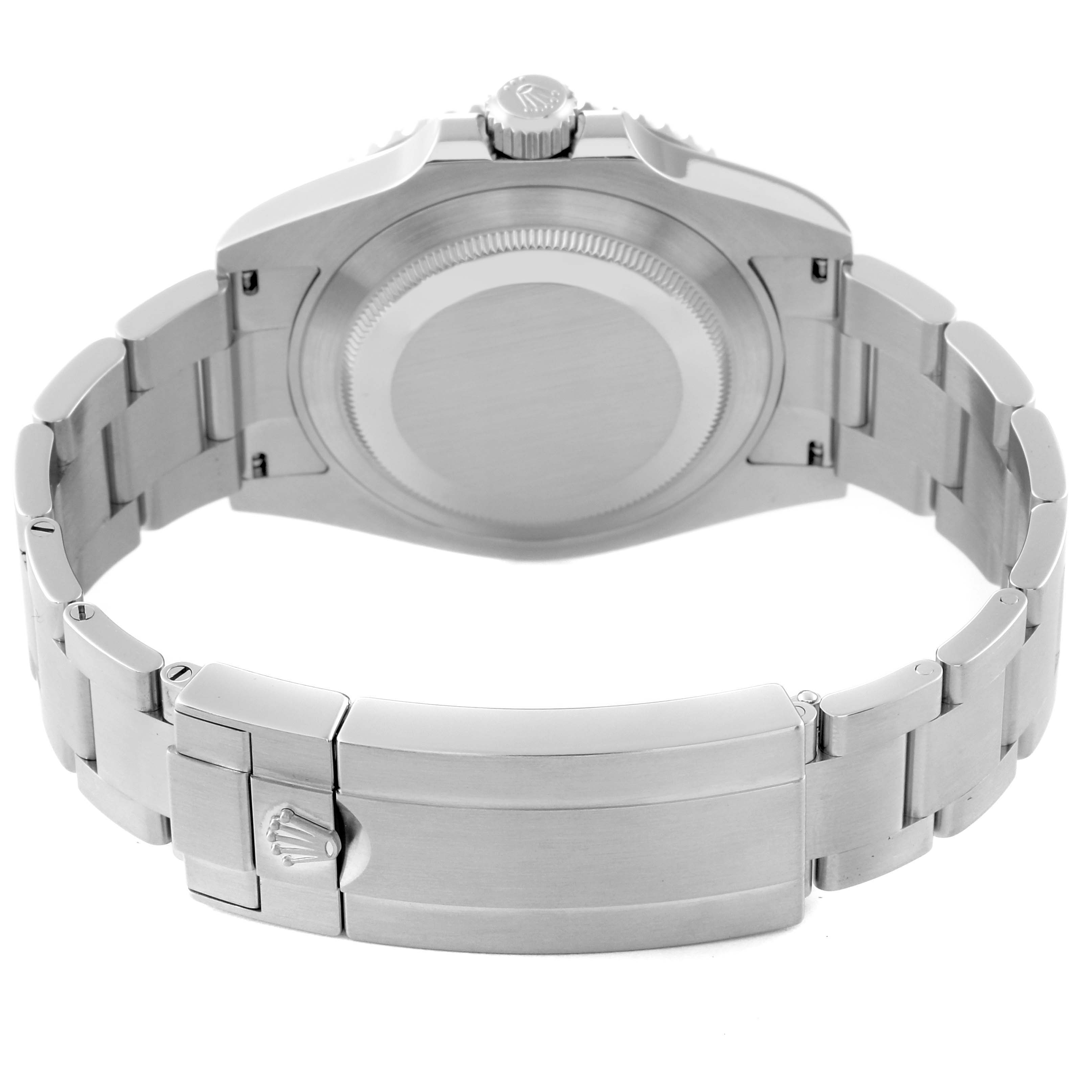 The image shows the back view of a Rolex Submariner 126610LN Men
s Stainless Steel Black Dial 126610LN Men
s Stainless Steel Black Dial, highlighting the case back and clasp of the bracelet.