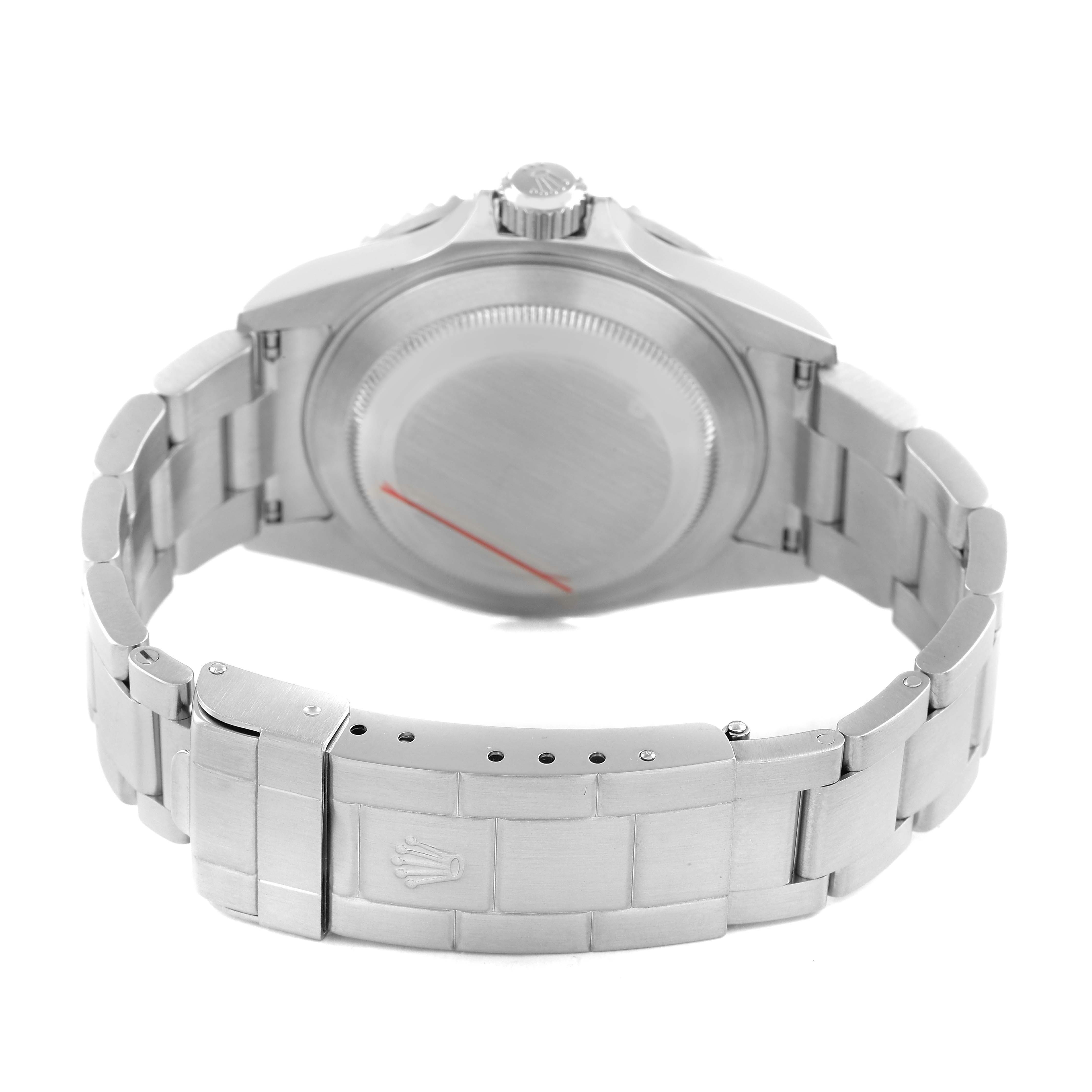 The image shows the back of a Rolex Submariner 16610 T Men's Stainless Steel Black Dial, highlighting its caseback and clasp.