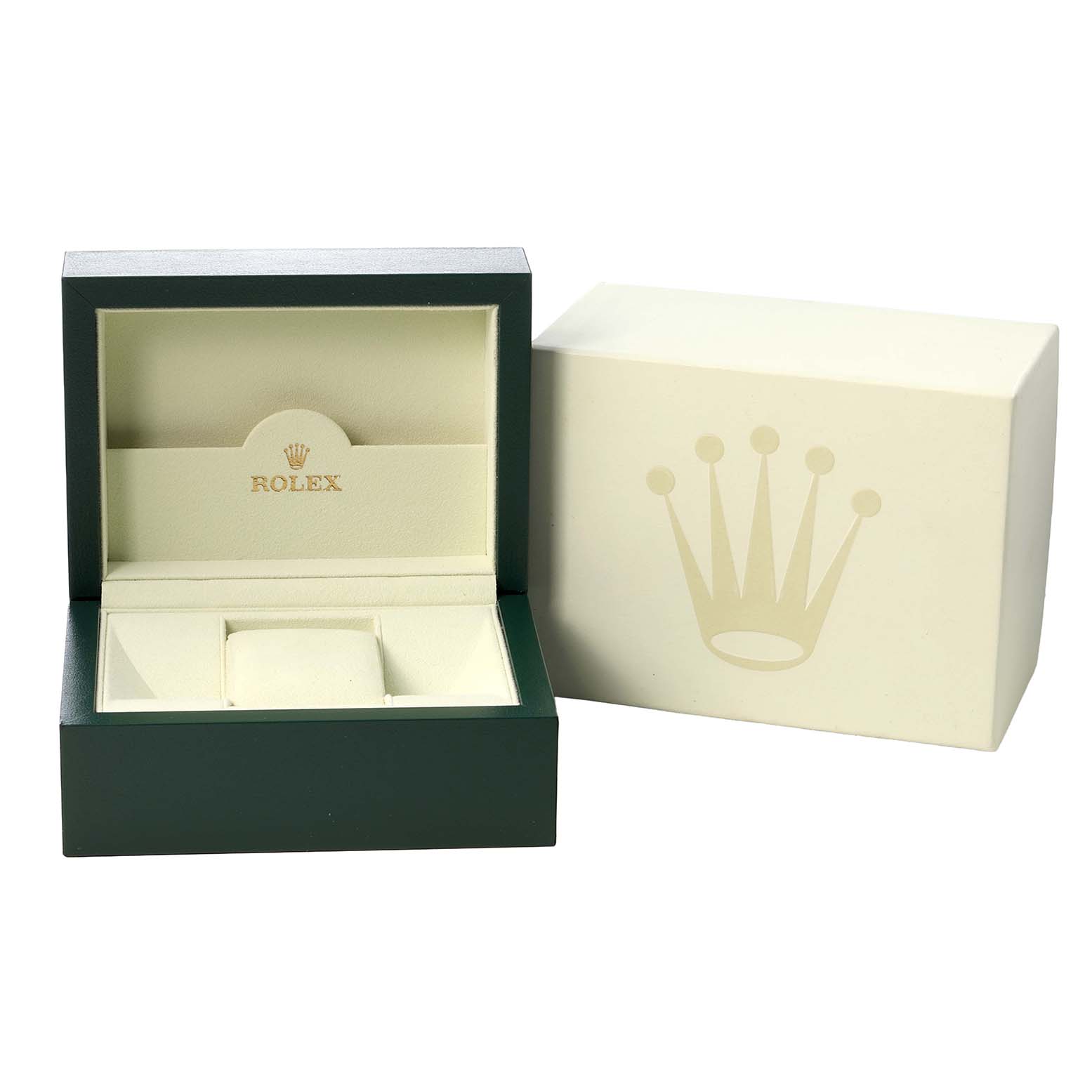 The image shows a Rolex Submariner 14060M Men's Stainless Steel Black Dial watch box and outer packaging from a straight front angle.