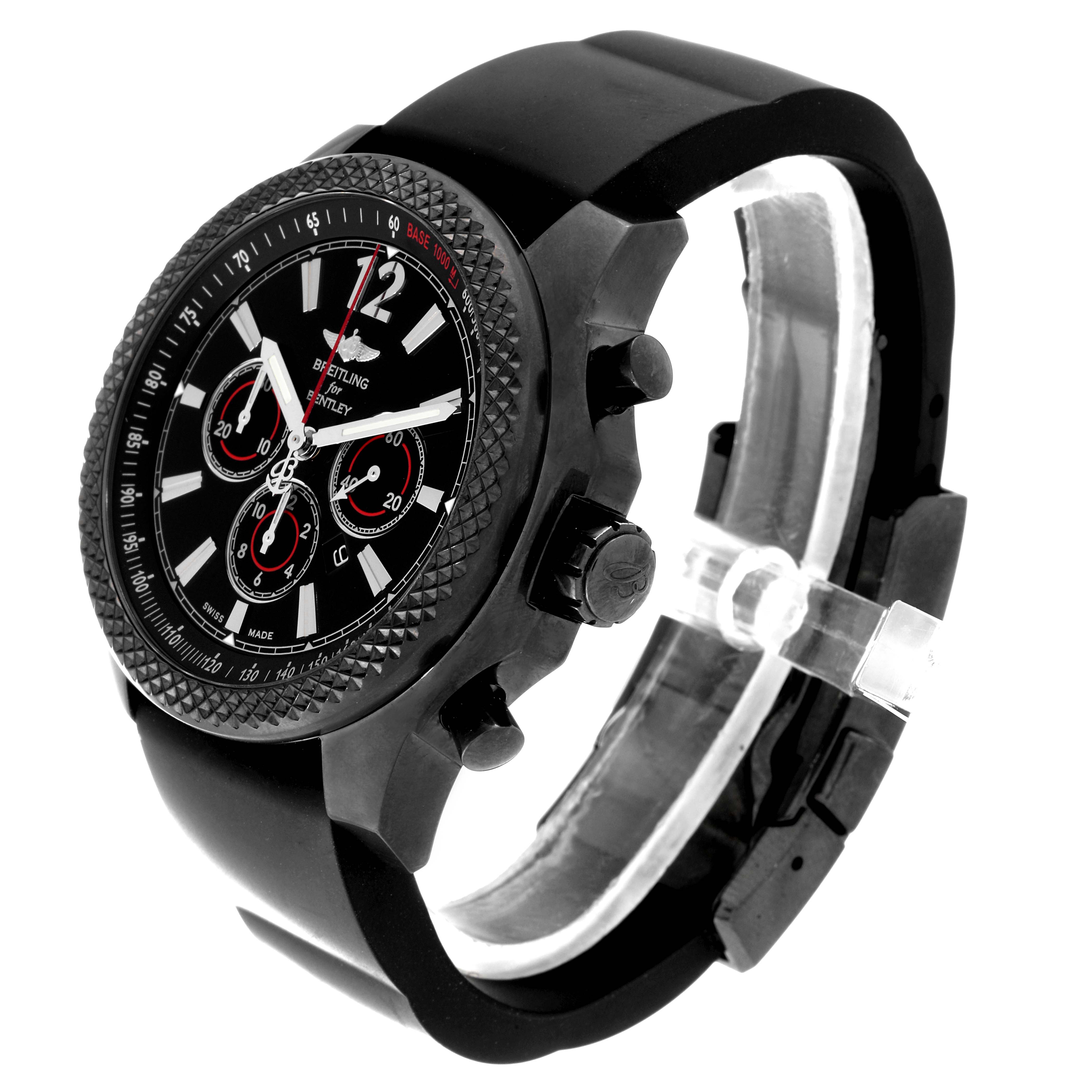 The image shows a Breitling Bentley M41390 Men's Stainless Steel Black Dial M41390 Men's Stainless Steel Black Dial watch at a three-quarter angle, highlighting the bezel, face, and strap.