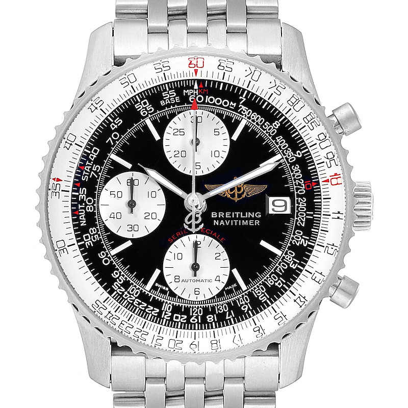 Breitling Navitimer Fighter Chronograph Steel Watch A13330 Box Papers SwissWatchExpo